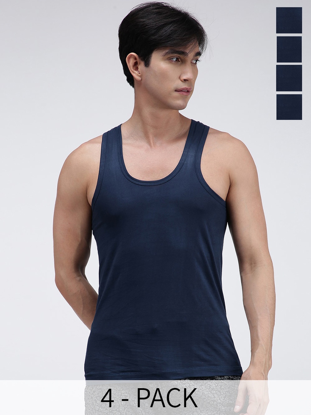 

AMUL COMFY Pack Of 4 Pure Cotton Undershirt Vests AC-CVESTRN-AF-XS-4PC, Blue
