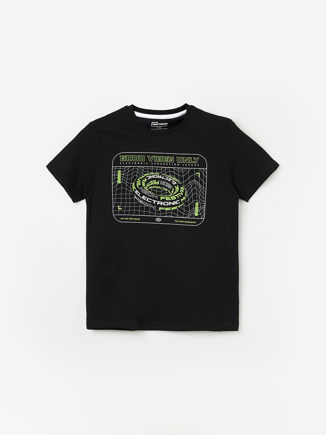 

Fame Forever by Lifestyle Boys Graphic Printed Cotton T-shirt, Black