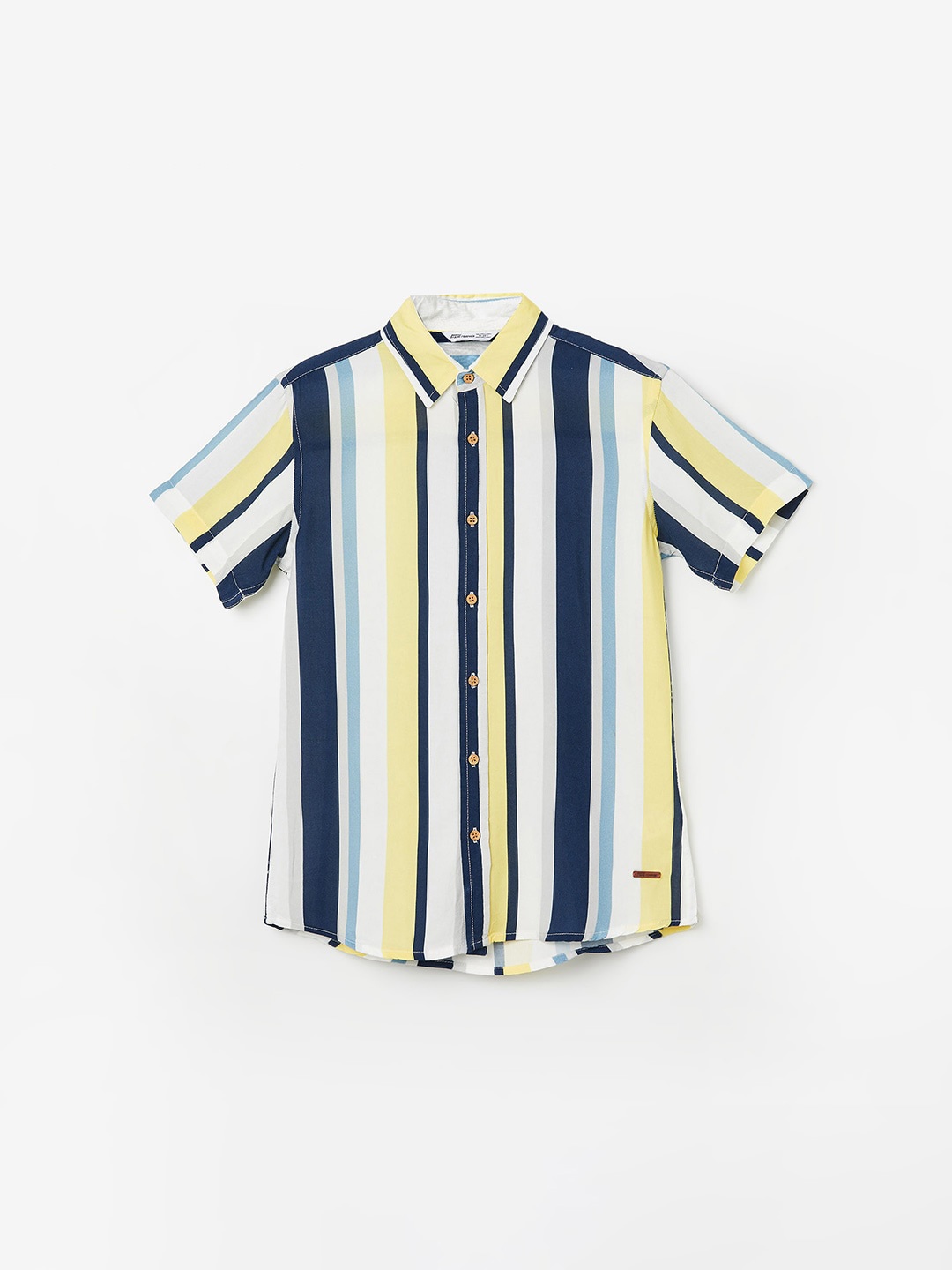 

Fame Forever by Lifestyle Boys Spread Collar Striped Printed Casual Shirt, Navy blue