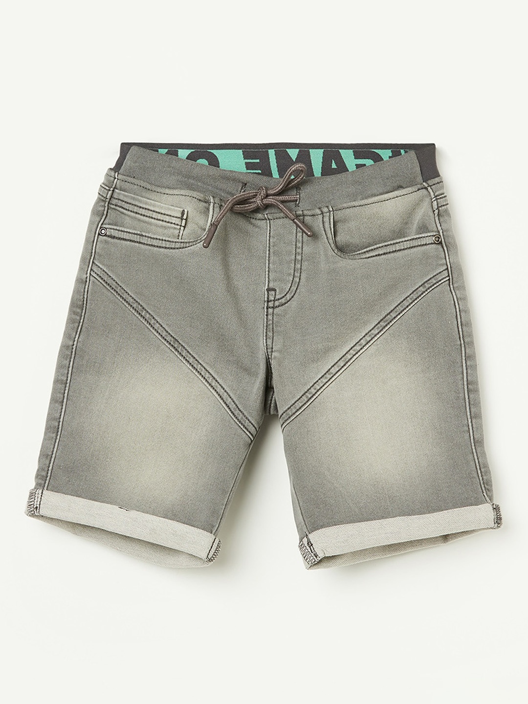 

Fame Forever by Lifestyle Boys Washed Denim Shorts, Grey