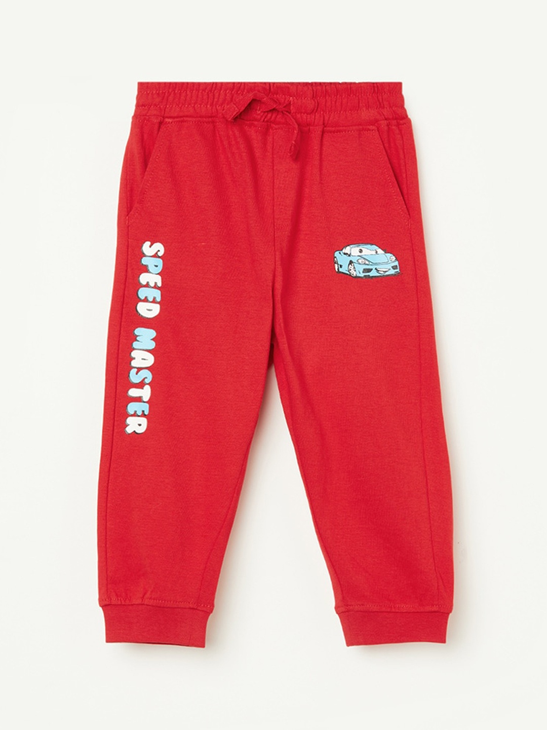 

Juniors by Lifestyle Boys Typography Printed Pure Cotton Joggers, Red