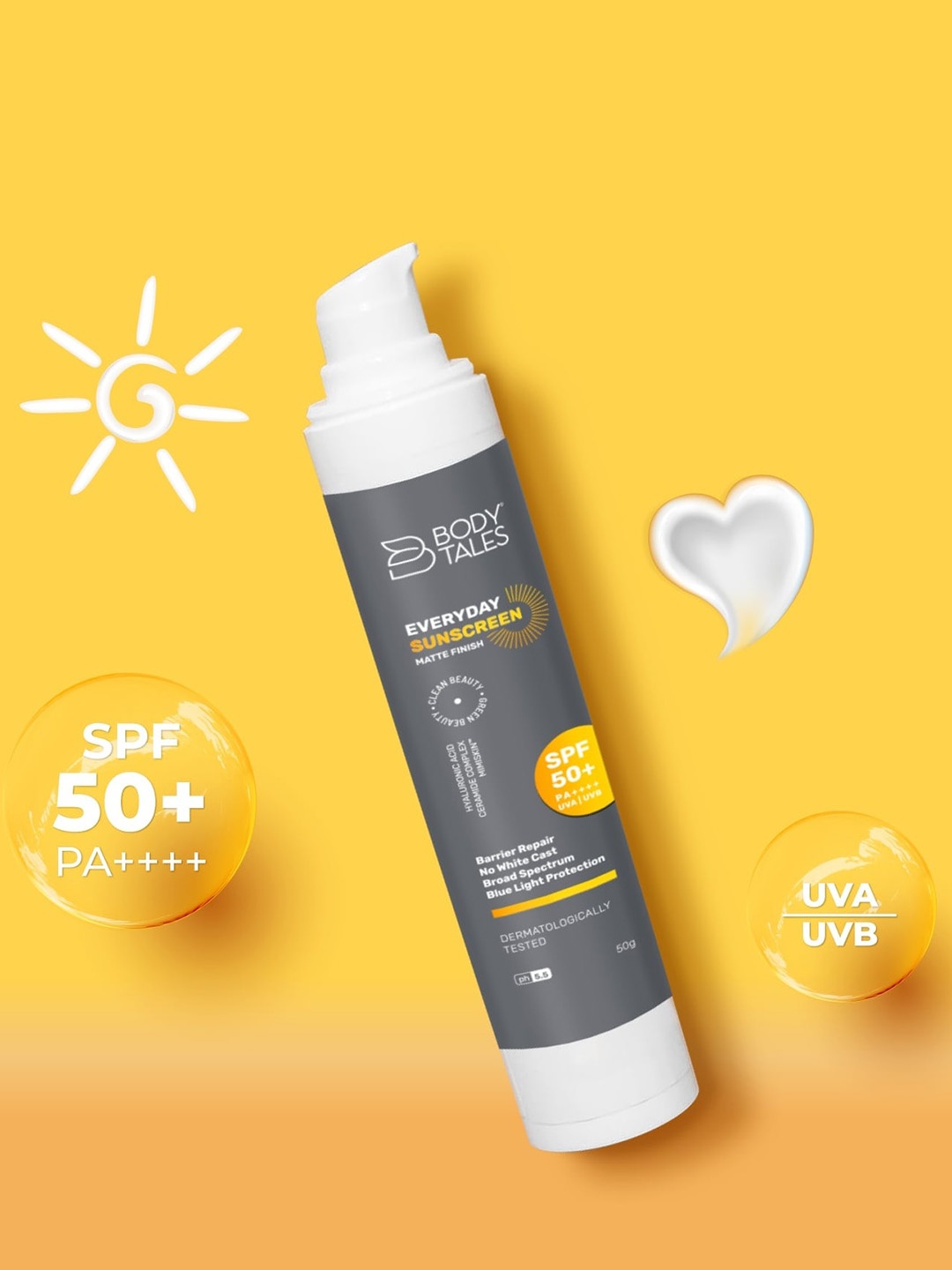 

BODYTALES Everyday Sunscreen SPF 50+ PA+++ - 50g, Grey