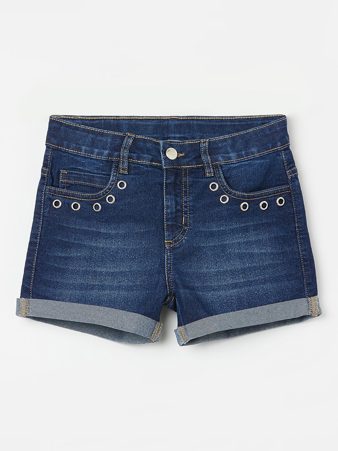 

Fame Forever by Lifestyle Girls Washed Denim Shorts, Blue