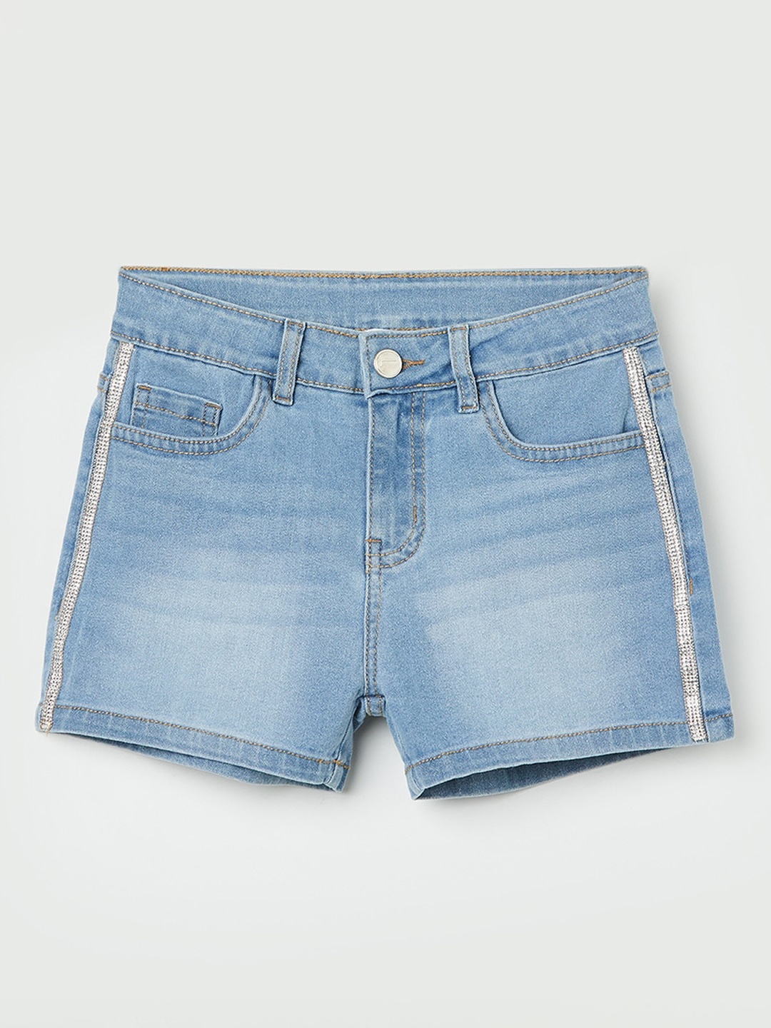 

Fame Forever by Lifestyle Girls Washed Denim Shorts, Blue