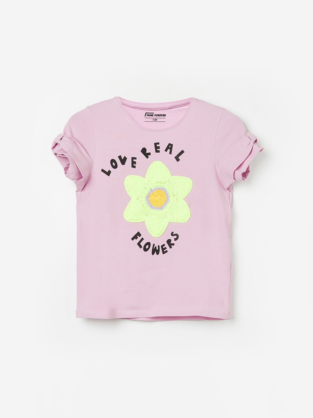 

Fame Forever by Lifestyle Girls Printed Applique T-shirt, Lavender