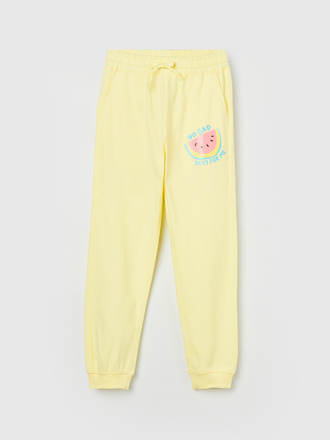 

Fame Forever by Lifestyle Girls Printed Pure Cotton Joggers, Yellow