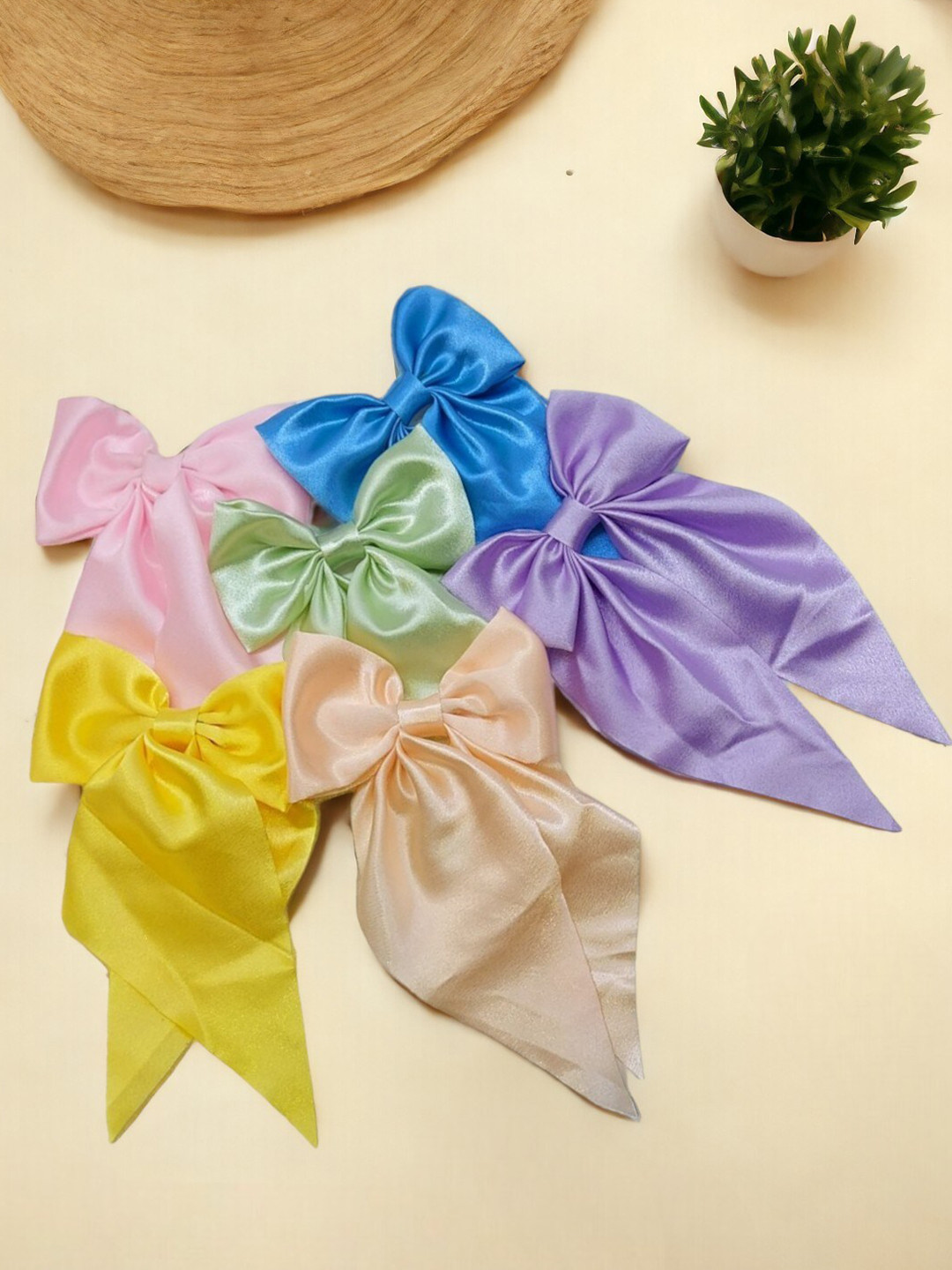 

AccessHer Set of 6 Bow Alligator Hair Clip, Yellow