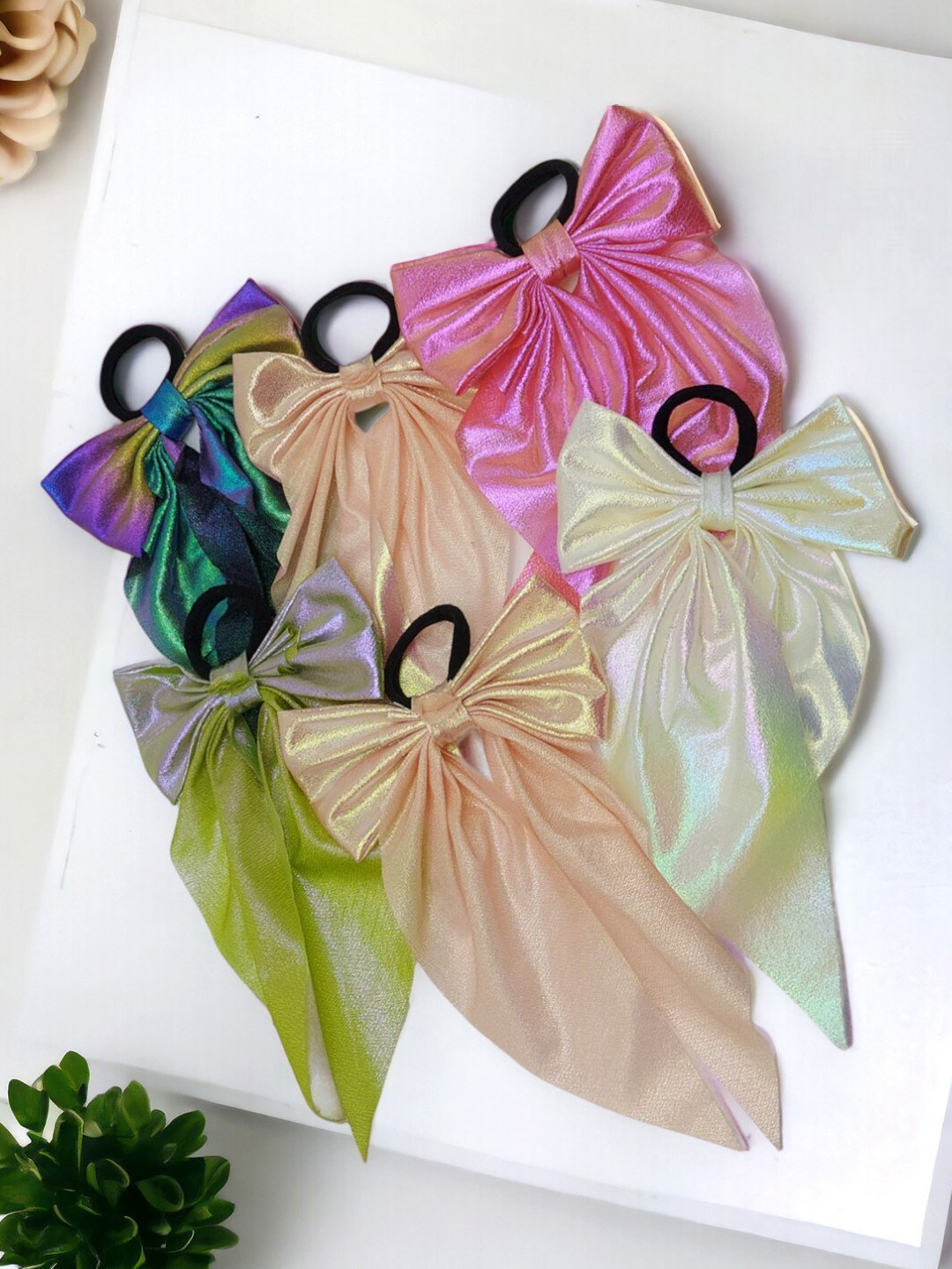 

AccessHer Set of 6 Ponytail Holders, Gold