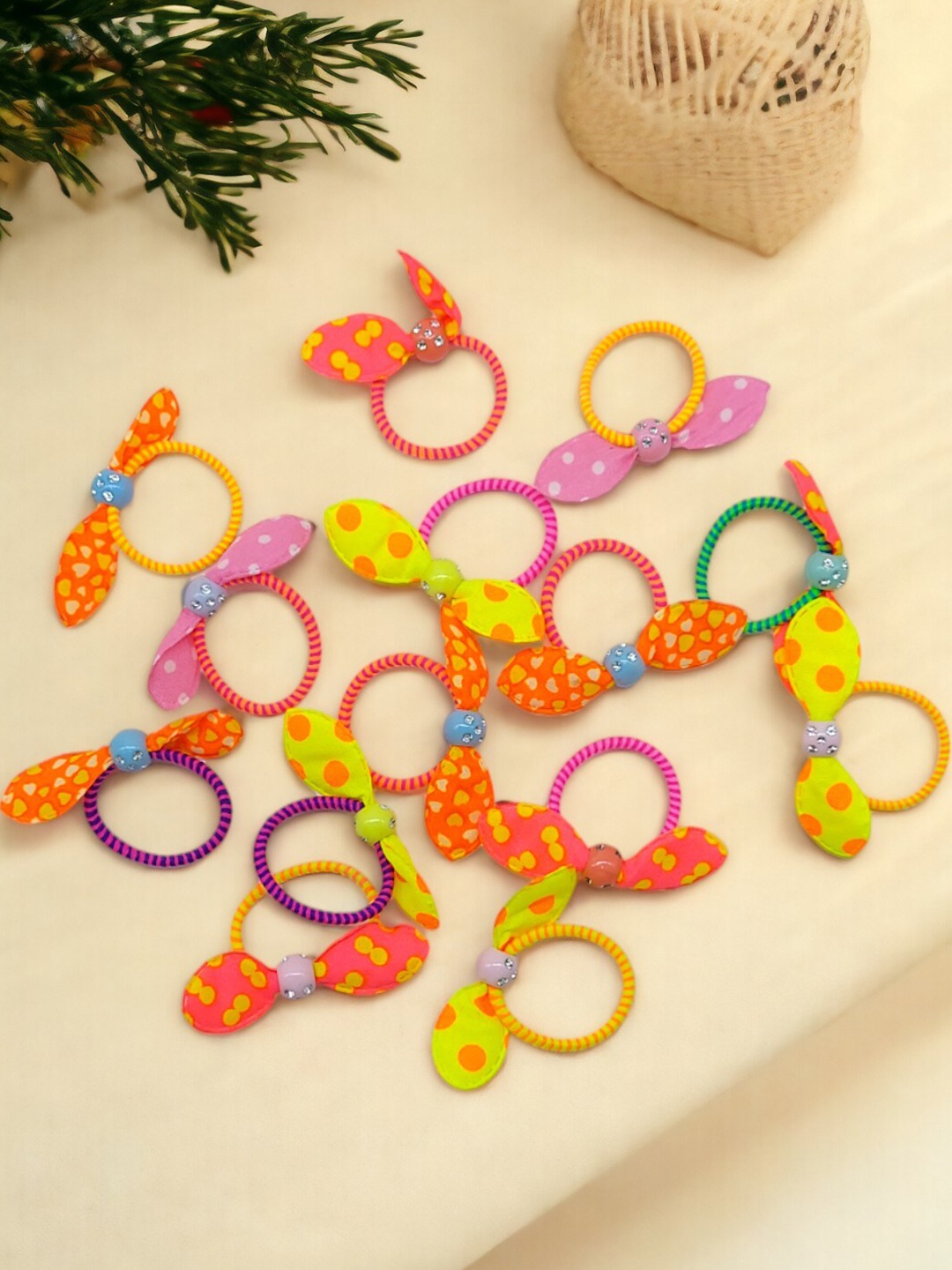 

AccessHer Set Of 15 Ponytail Holders, Pink