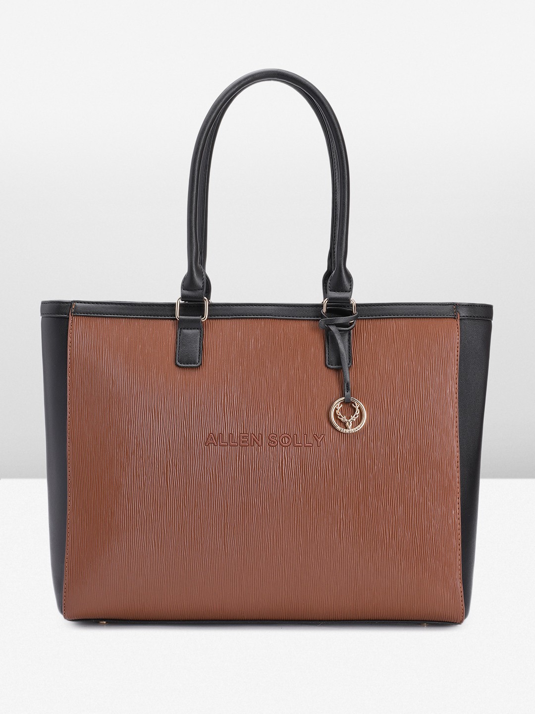 

Allen Solly Textured Oversized Structured Shoulder Bag, Brown