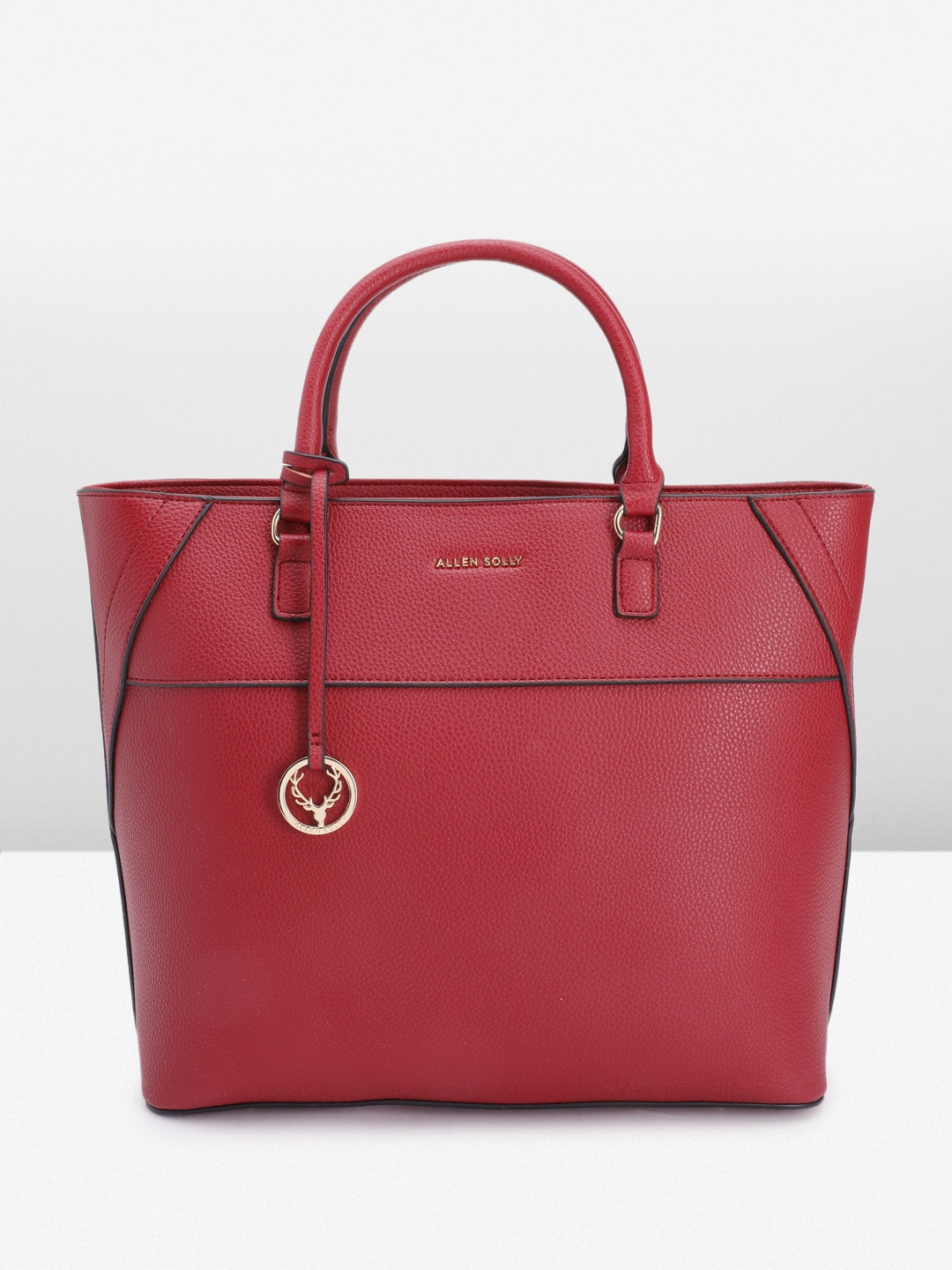 

Allen Solly Structured Handheld Bag with Laptop Sleeve, Red