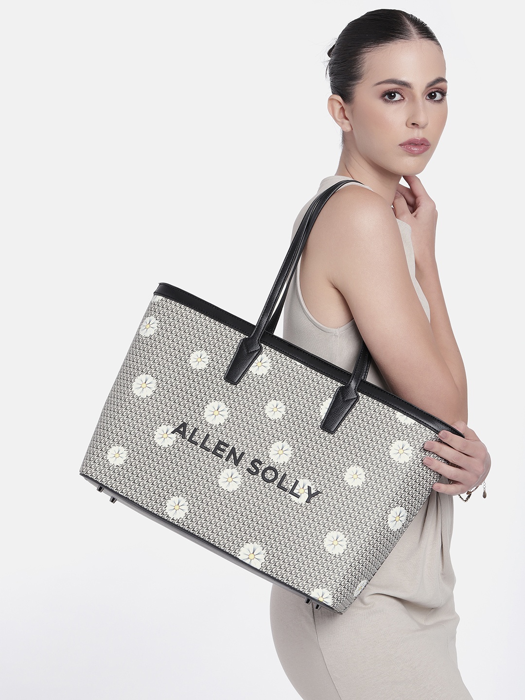 

Allen Solly Floral Textured Shoulder Bag, Black