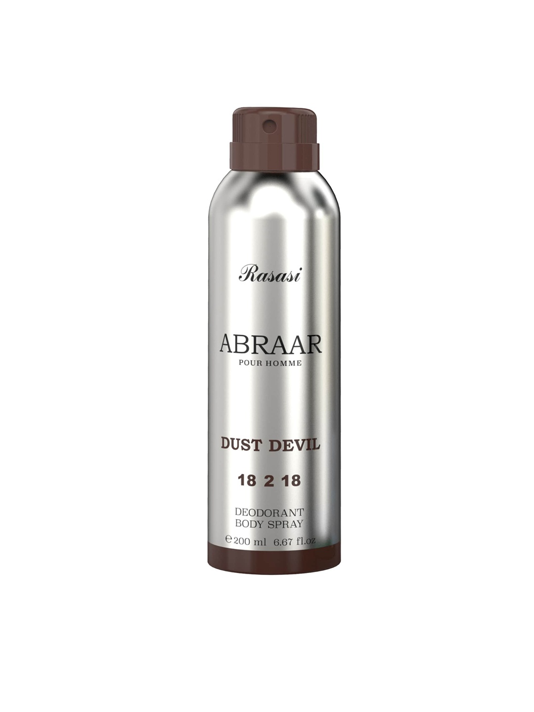 

Rasasi Abraar Dust Devil Long Lasting Deodorant Body Spray - 200ml, Silver