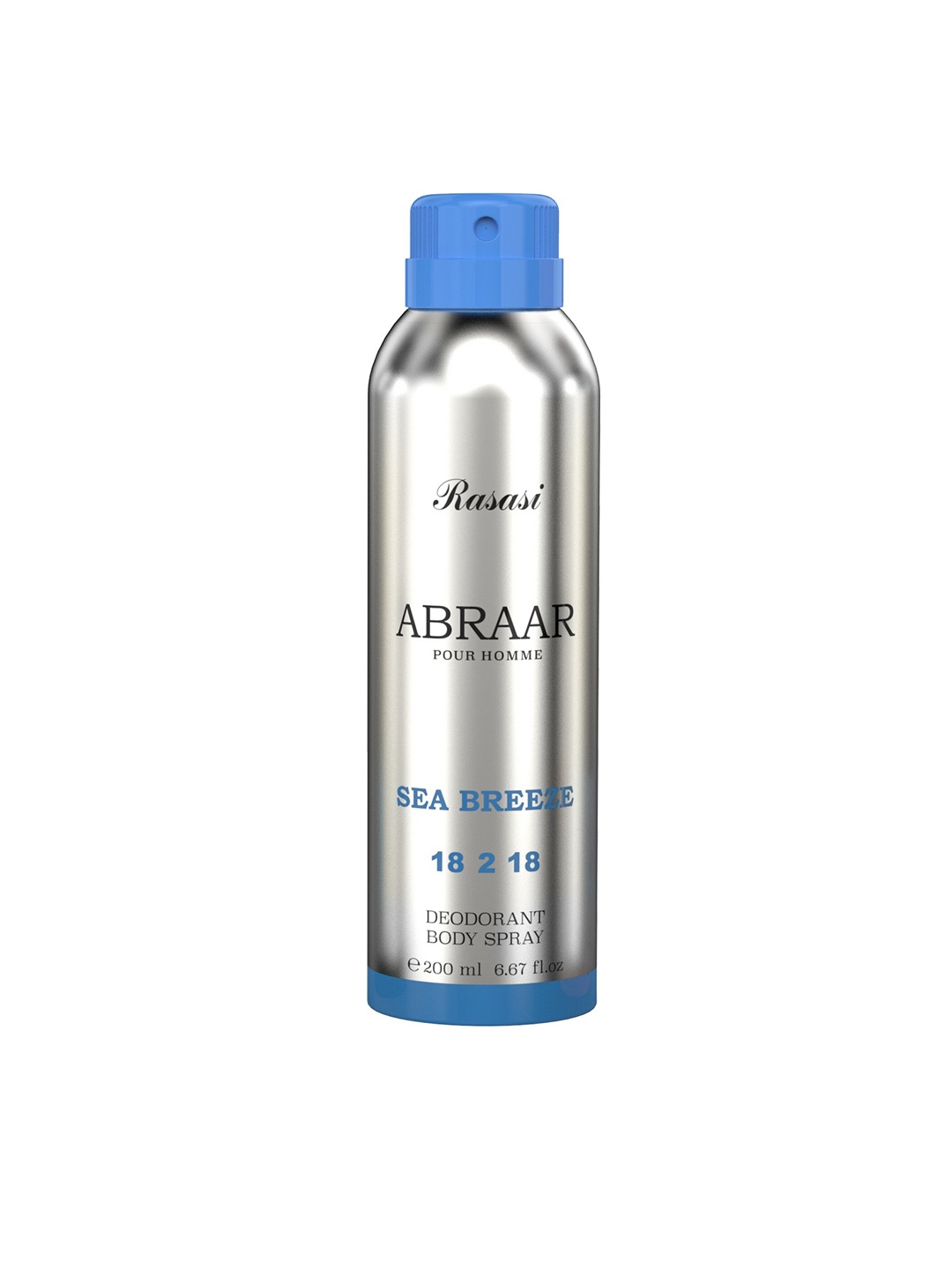 Rasasi Men Abraar Sea Breeze Deodorant Body Spray - 200 ml, Silver