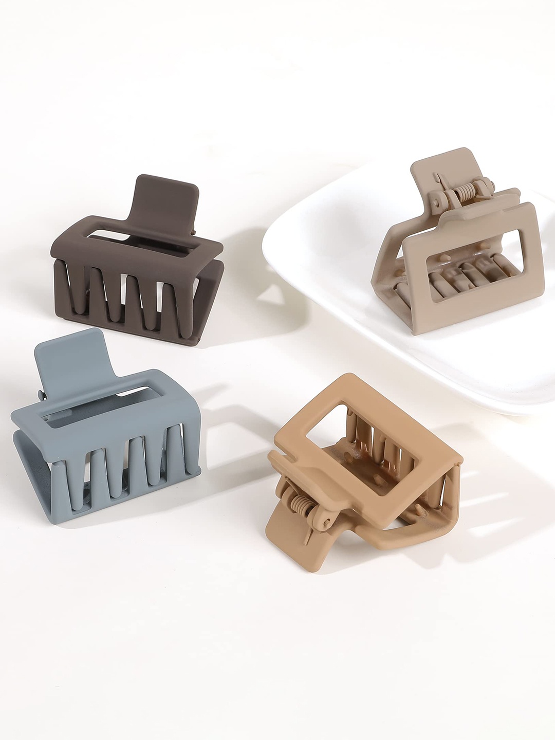

Xivir Set of 4 Square Claw Clip, Brown