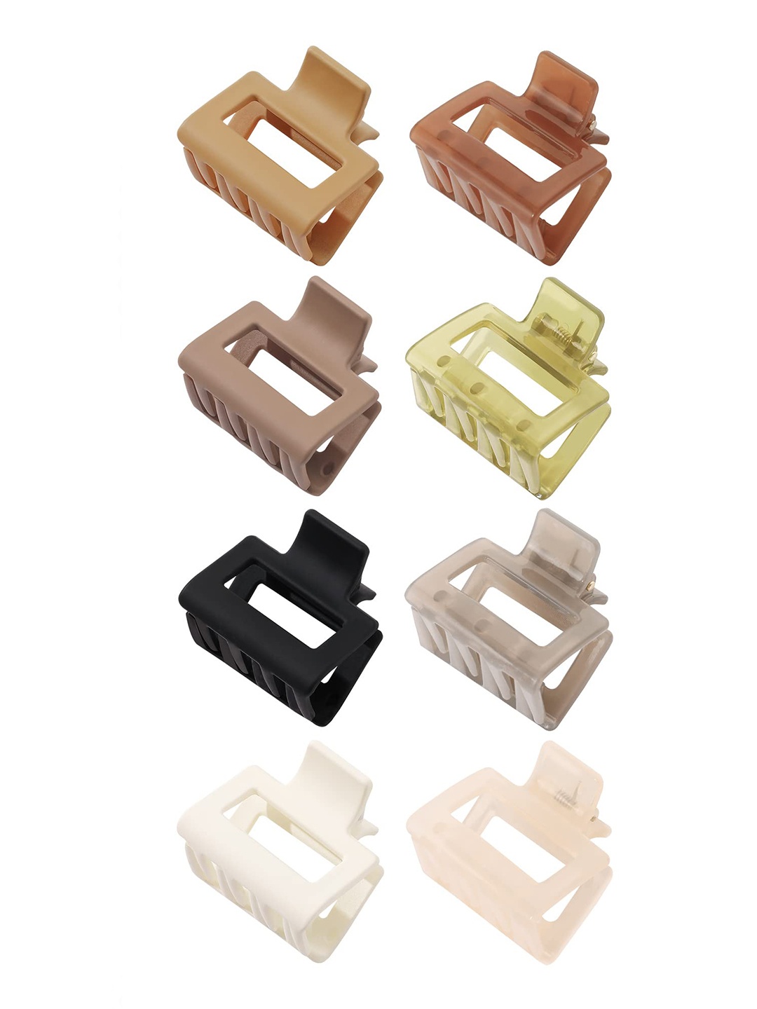 

Xivir Set of 8 Square Hair Claw Clips, Brown