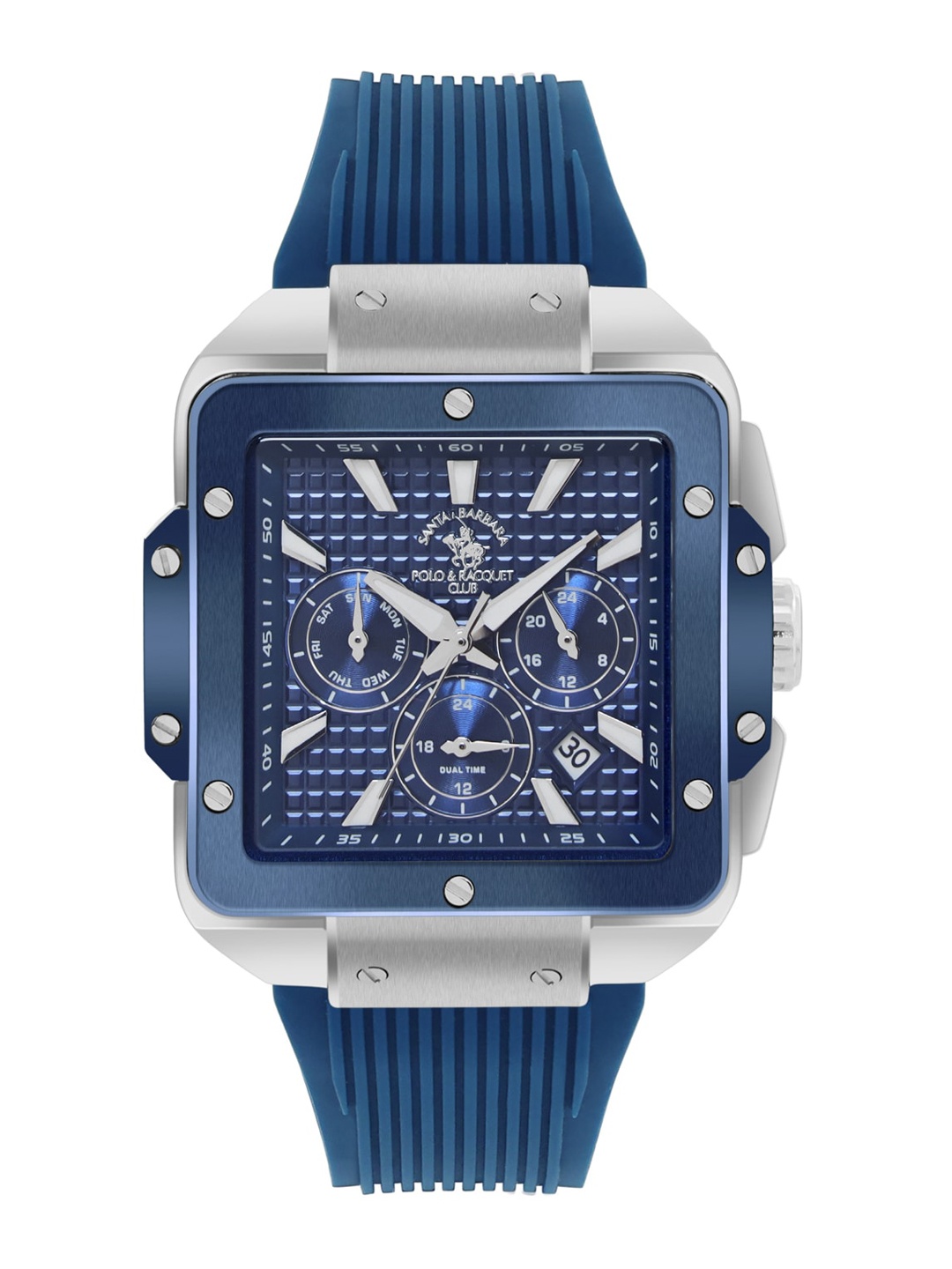 

SANTA BARBARA POLO & RACQUET CLUB Men Textured Analogue Chronograph Watch SB.1.10562-2, Blue