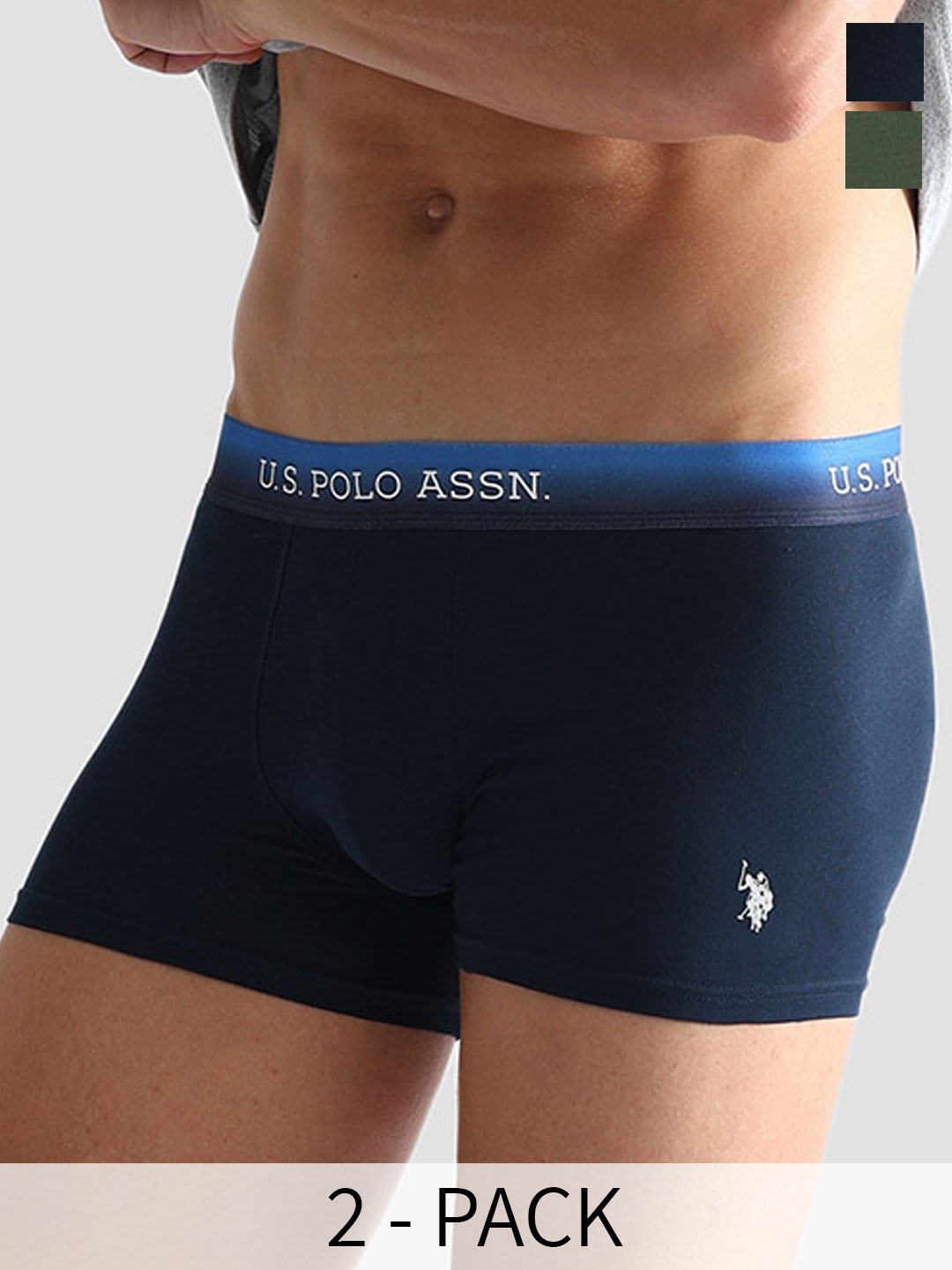 

U.S. Polo Assn. Pack Of 2 Cotton Breathability Trunks OET05-ON0-P2, Green