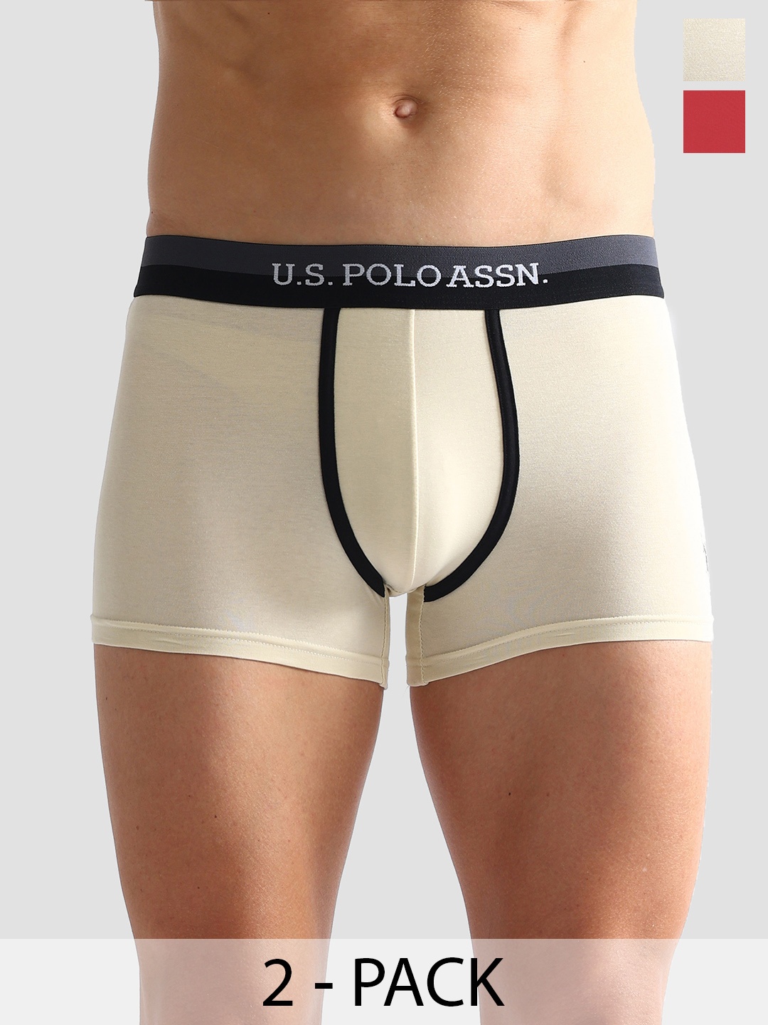 

U.S. Polo Assn. Pack Of 2 Cotton Breathability Trunks OET07-RC0-P2, Red