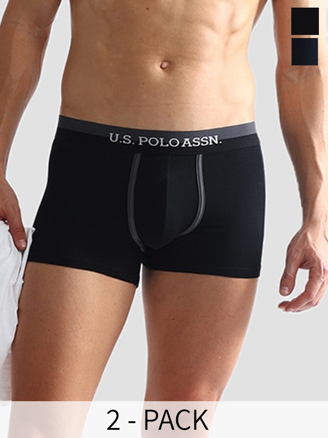 

U.S. Polo Assn. Pack Of 2 Cotton Breathability Trunks OET07-NZ0-P2, Navy blue