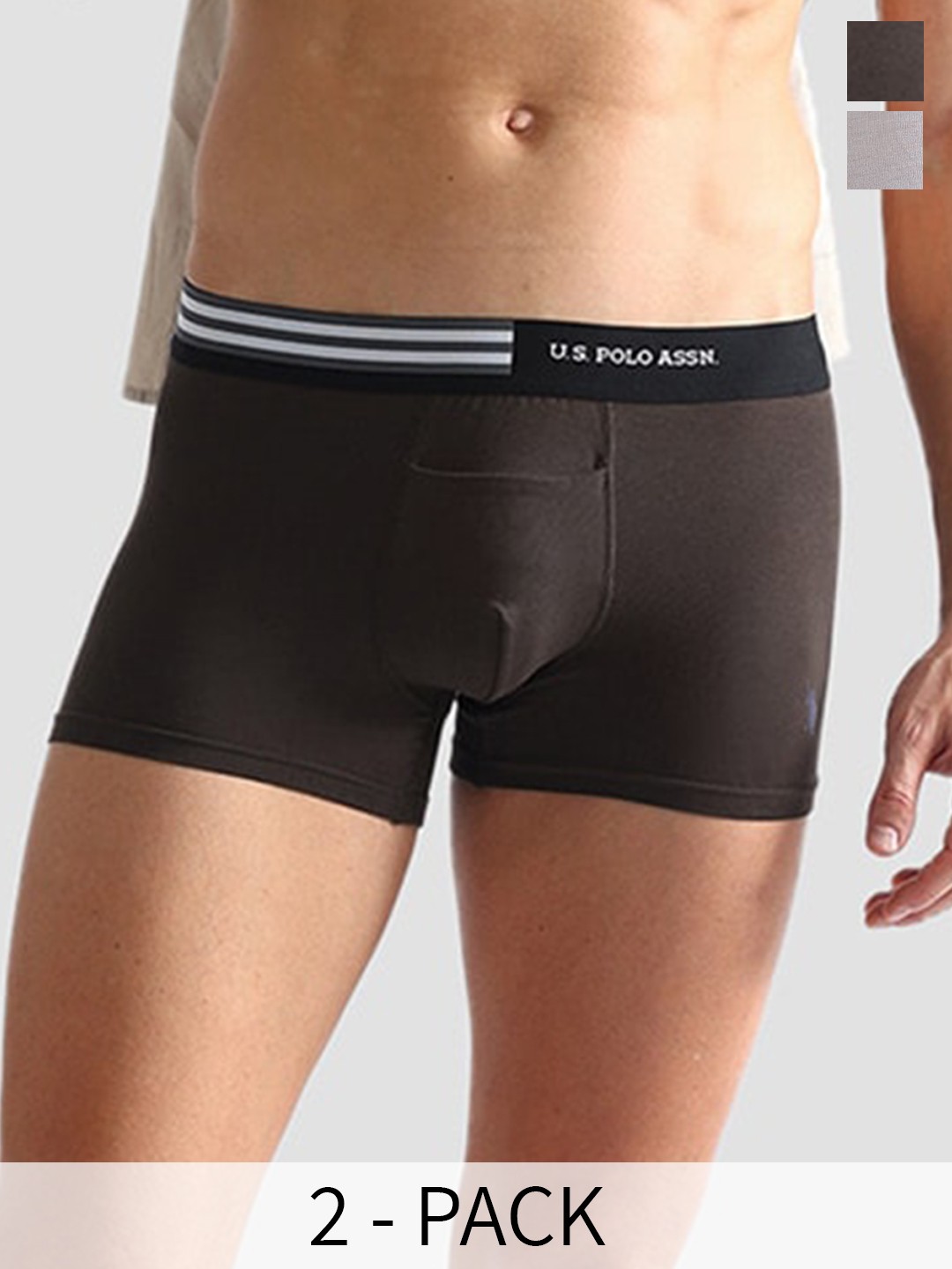 

U.S. Polo Assn. Pack Of 2 Cotton Antibacterial Trunks OET06-WG0-P2, Multi