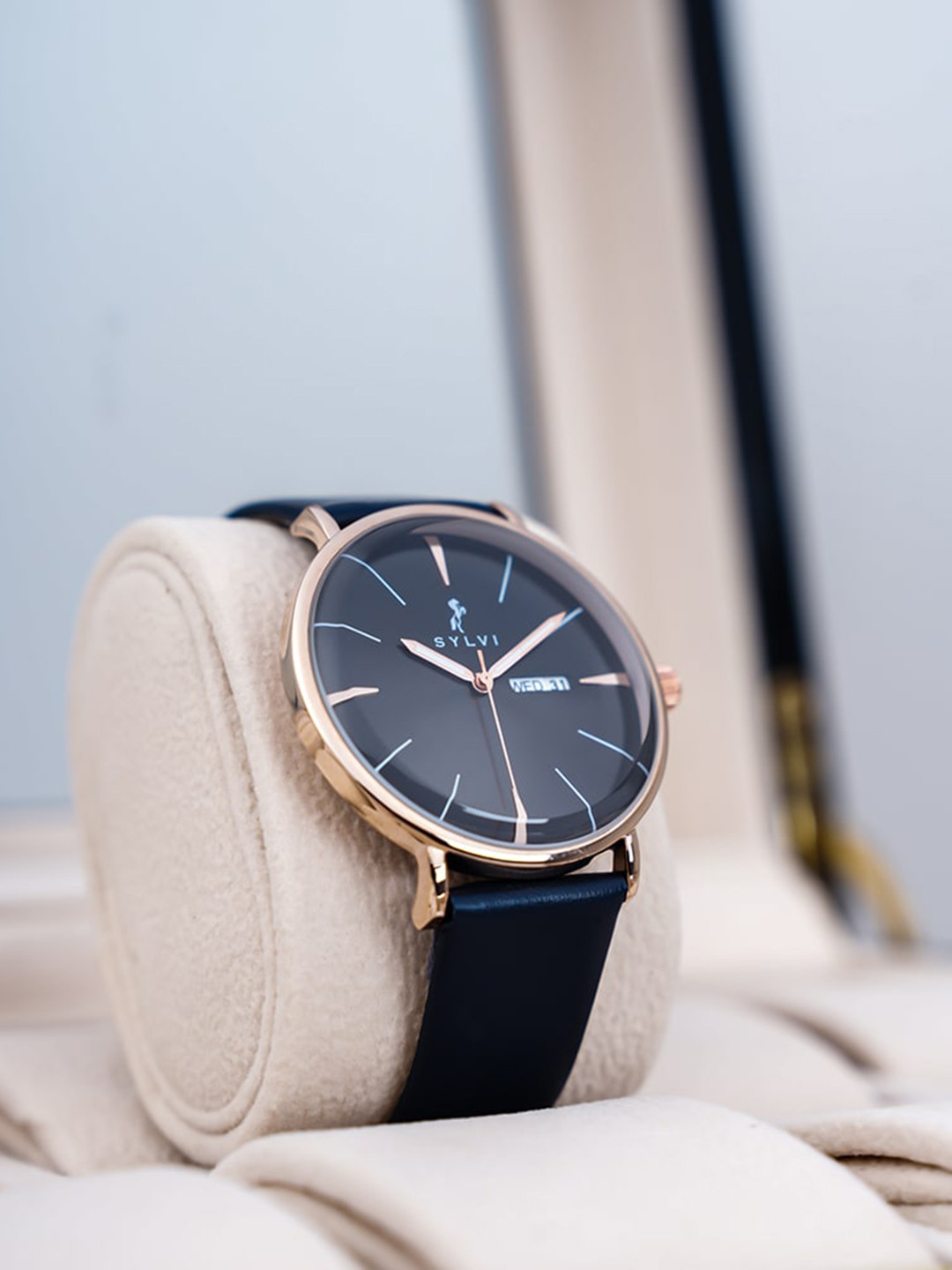 

Sylvi Men Dial & Leather Bracelet Style Straps Analogue Multi Function Watch ELD-Rose-Blue, Black