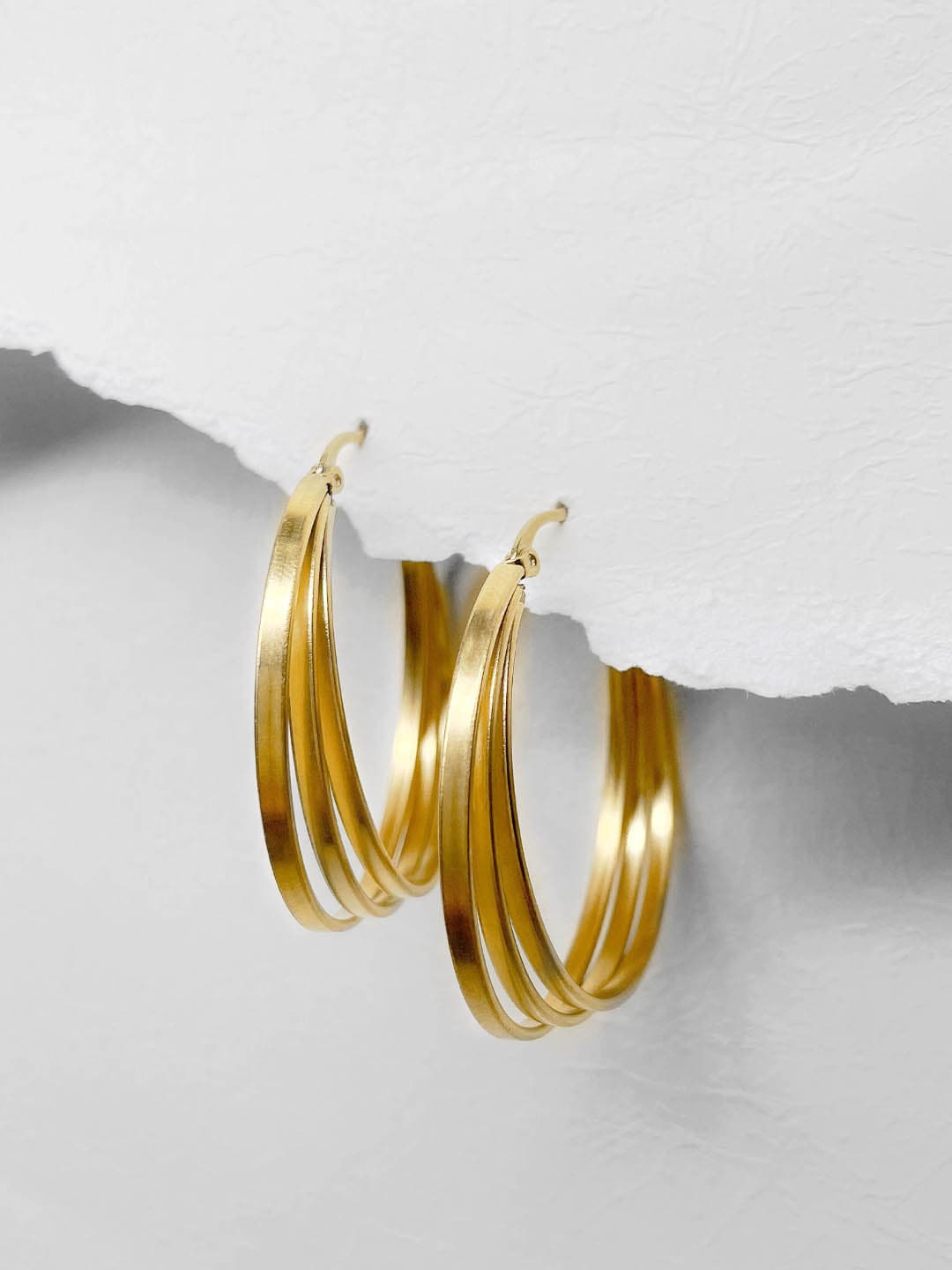 

SWASHAA Arameh 18KT Gold-Plated Stainless Steel Circular Hoop Earrings