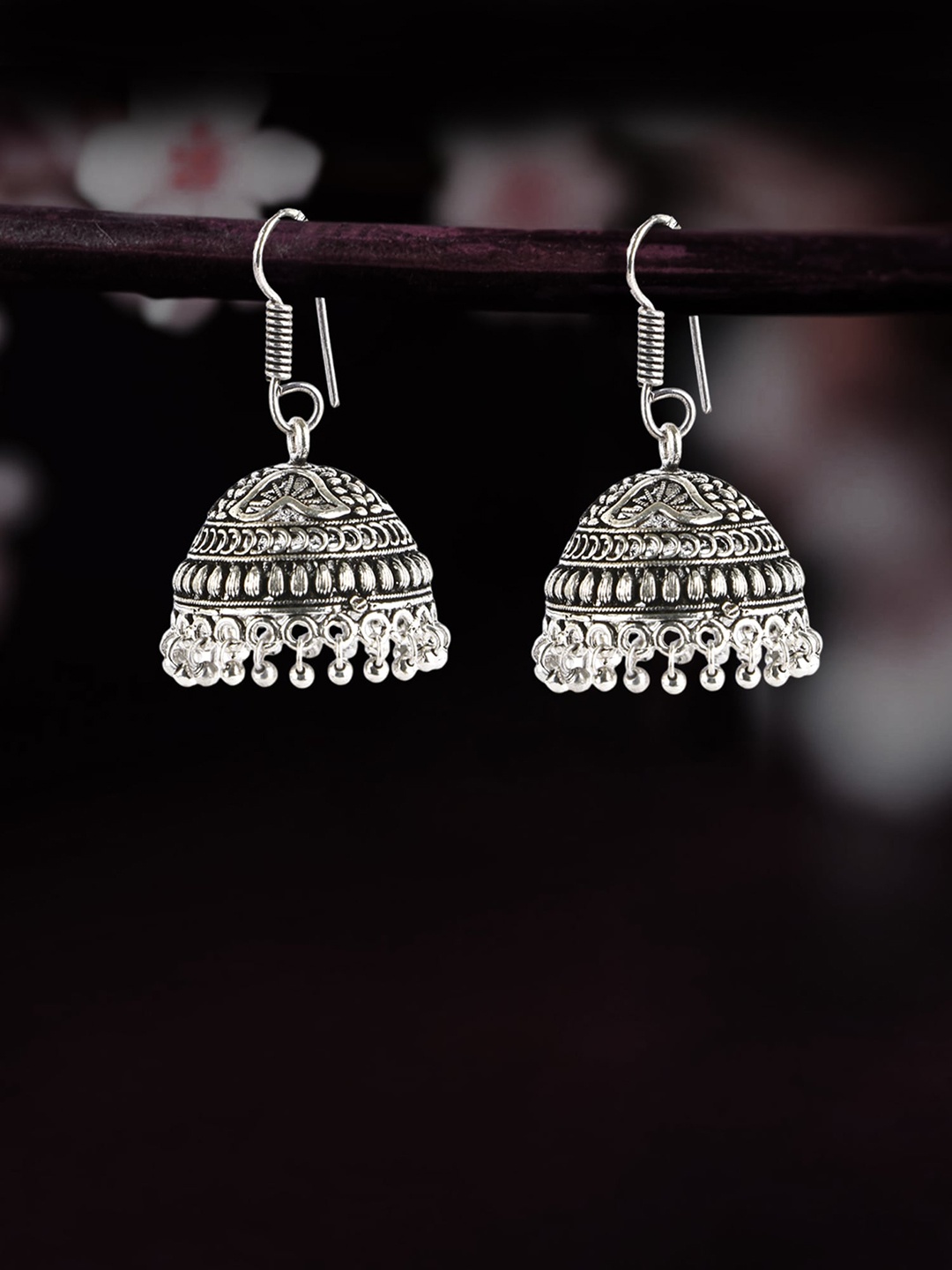 

Adwitiya Collection Silver Plated Artificial Beads Beaded Classic Jhumkas Earrings