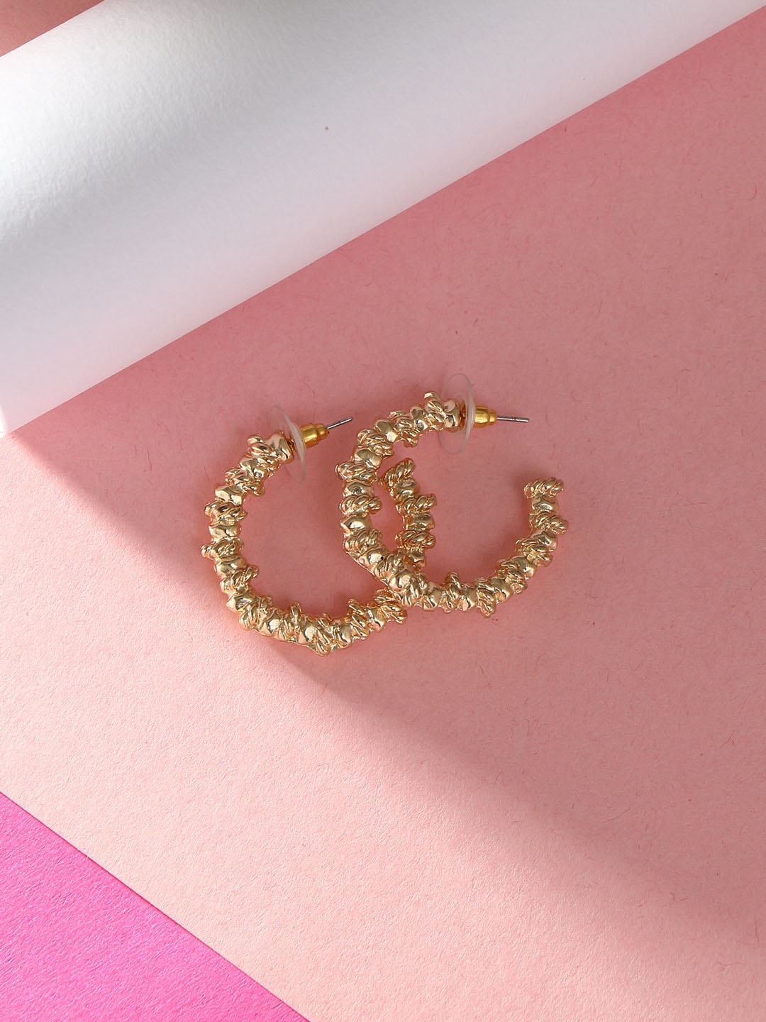 

Adwitiya Collection Gold-Plated Brass Classic Hoop Earrings