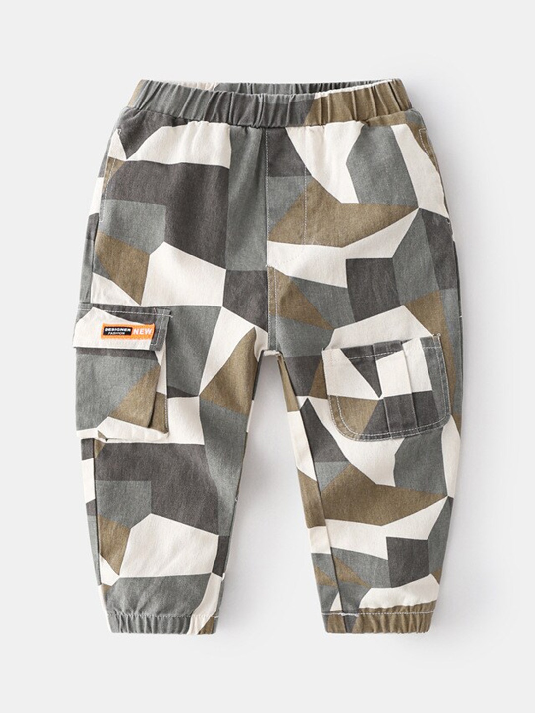 

StyleCast Grey & Beige Boys Camouflage Printed Joggers