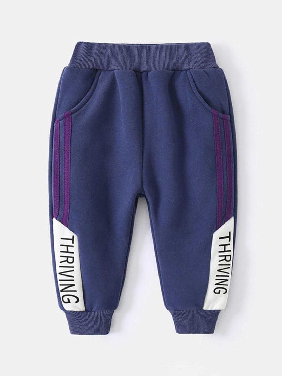 

StyleCast Blue Boys Typography Printed Mid Rise Cotton Jogger