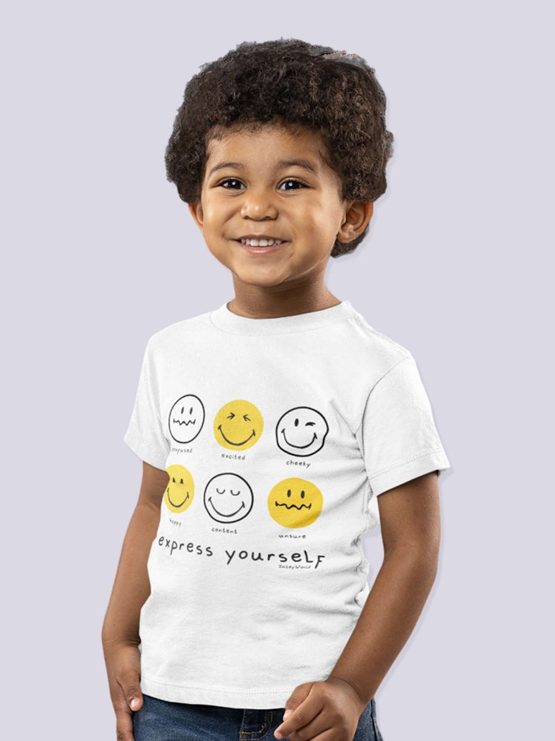 

Happy Faces Boys Printed Pure Cotton T-shirt, Cream