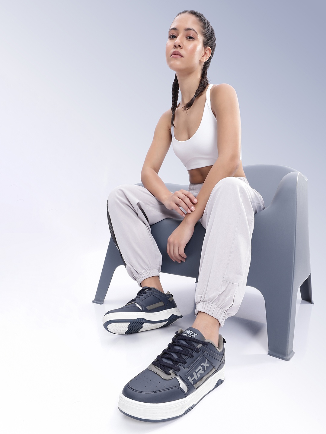 

HRX by Hrithik Roshan Women Perforated Sneakers, Navy blue