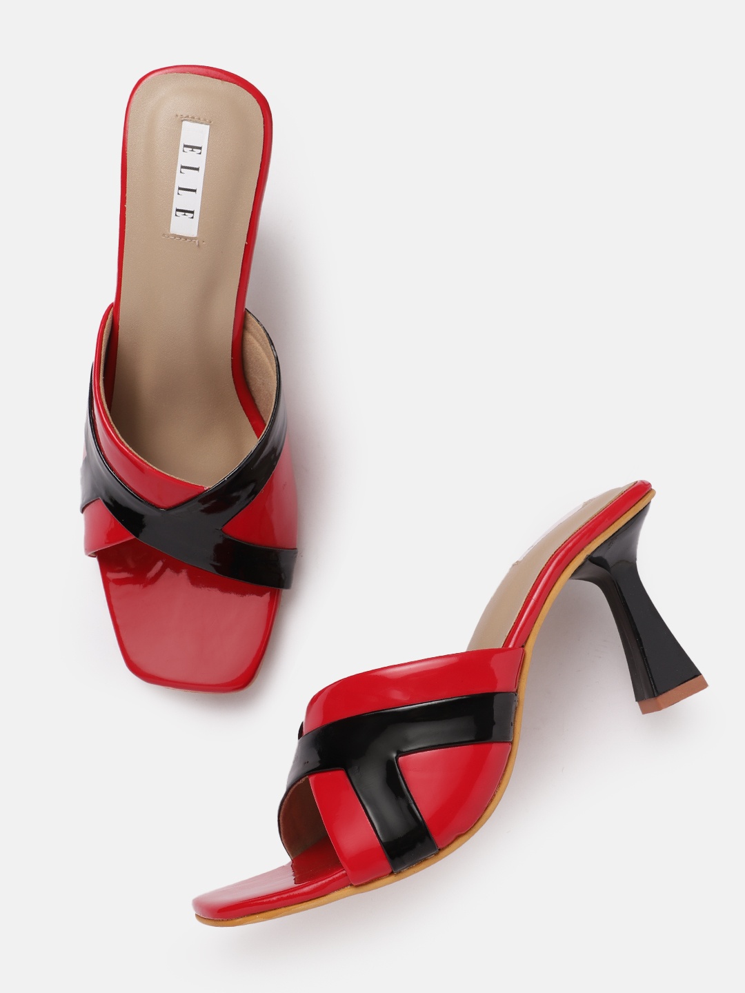 

ELLE Colourblocked Slim Heel, Red