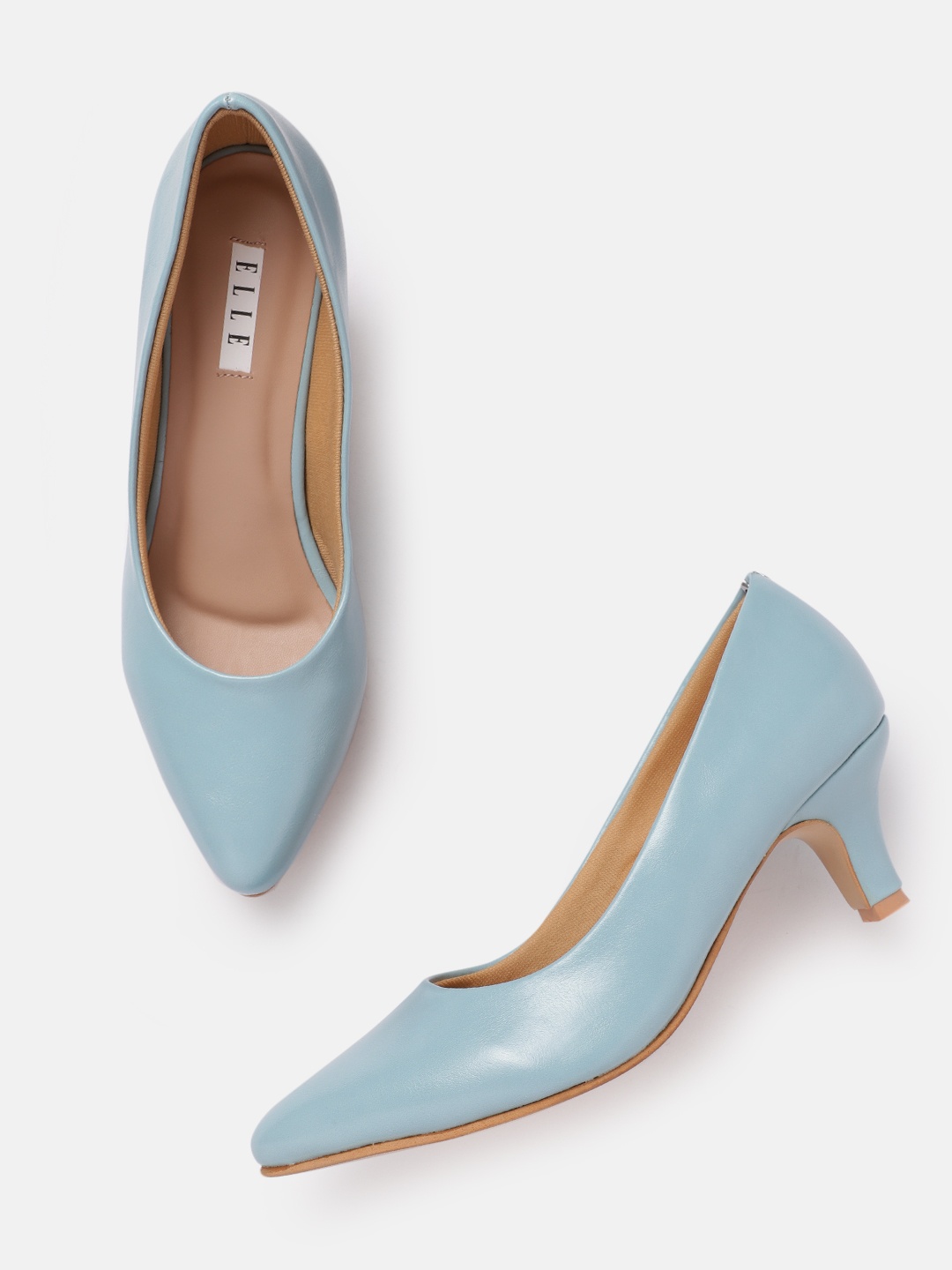 

ELLE Kitten Heeled Pumps, Blue