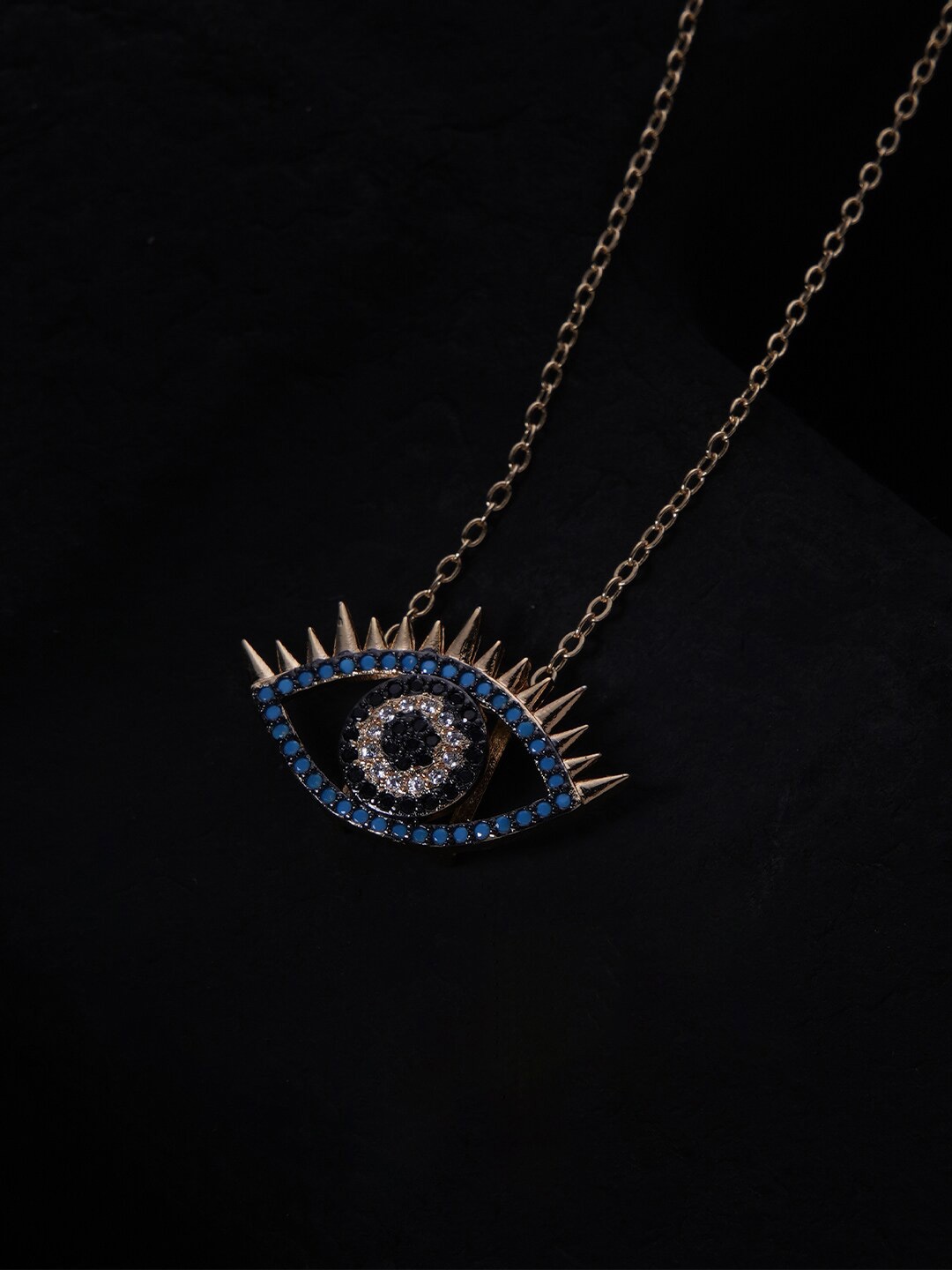 

SWASHAA Gold-Plated Stainless Steel Evil Eye Necklace