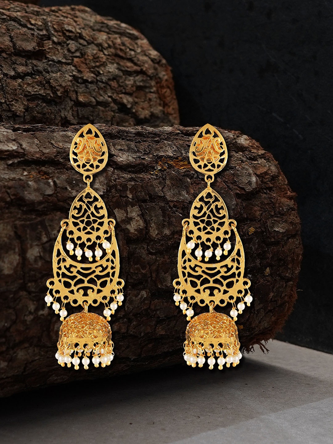 

House of Pataudi 24CT Gold-Plated Beaded Drop Earrings