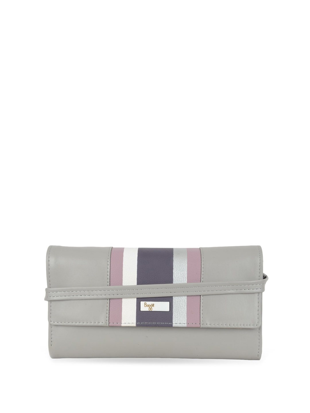 

Baggit Women PU Envelope Wallet, Grey