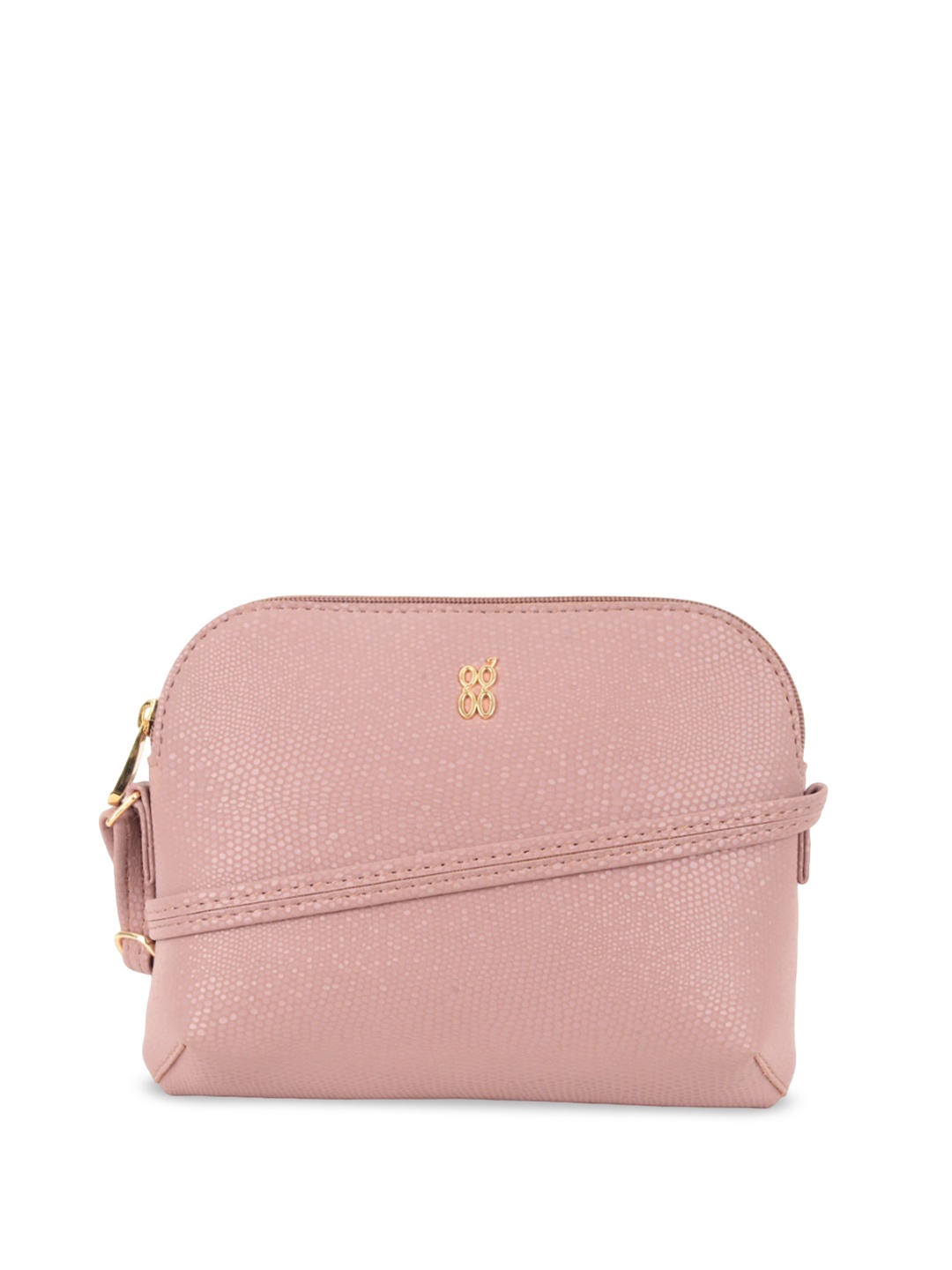 

Baggit Textured PU Structured Sling Bag, Pink