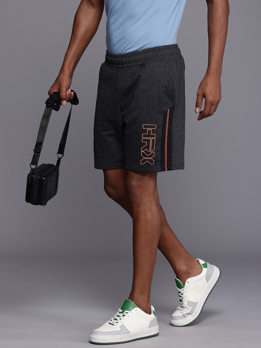 

HRX by Hrithik Roshan Men Typography Printed Regular Shorts, Charcoal