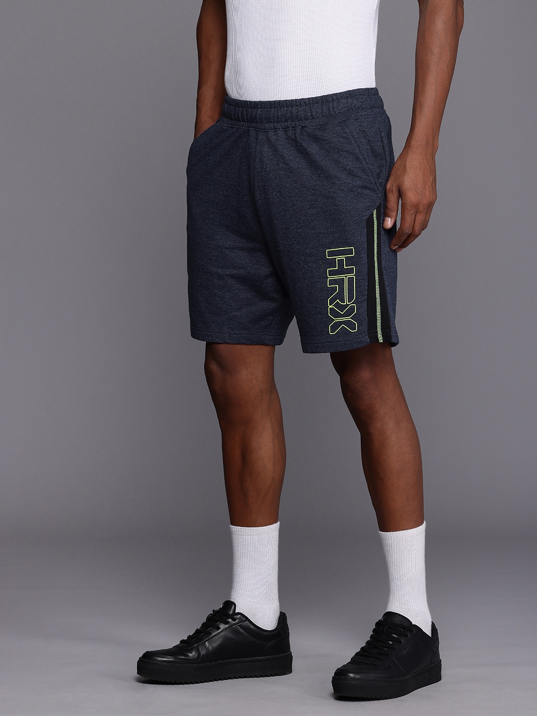 HRX by Hrithik Roshan Men Typography Printed Regular Shorts, Blue