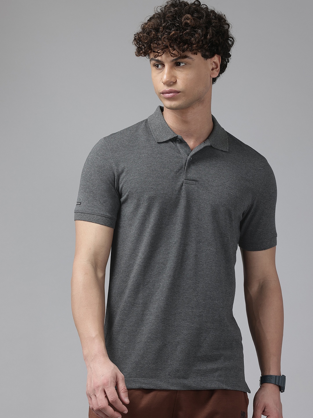 

Van Heusen Men Polo Collar T-shirt, Charcoal