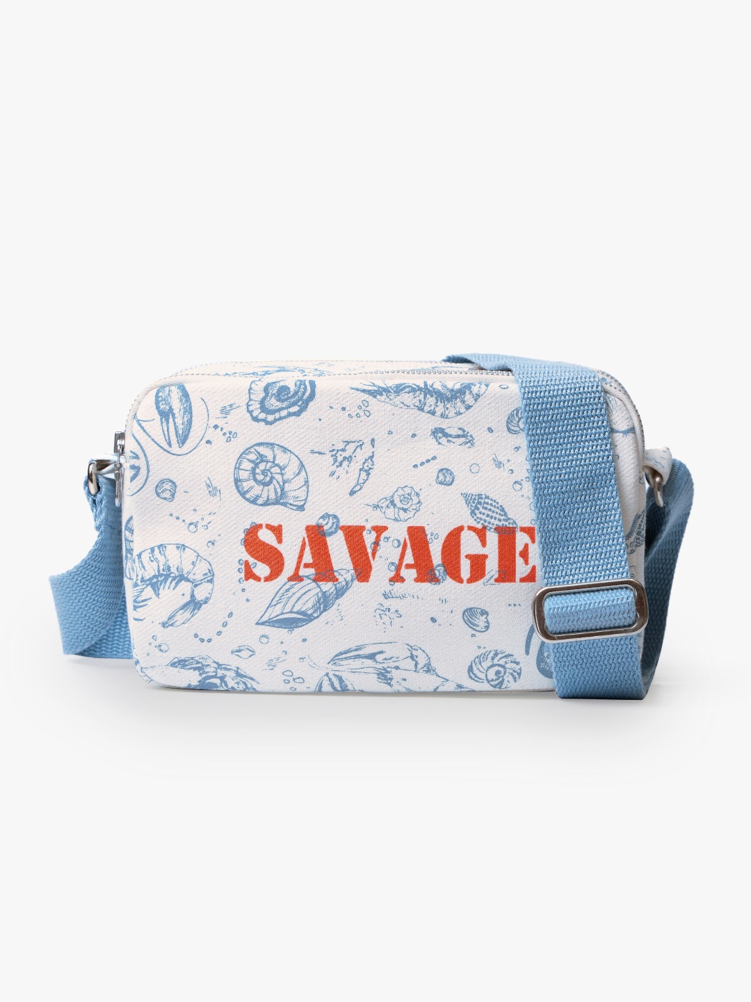 

EcoRight Graphic Printed Structured Cotton Sling Bag, White