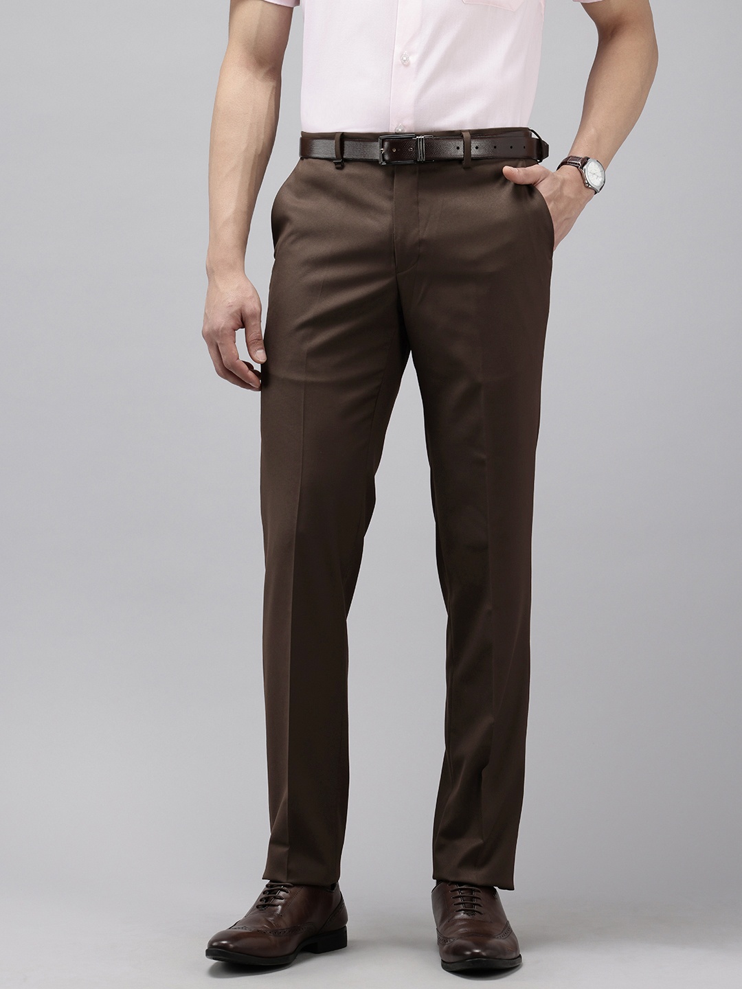 

Van Heusen Men Slim Fit Trousers, Brown