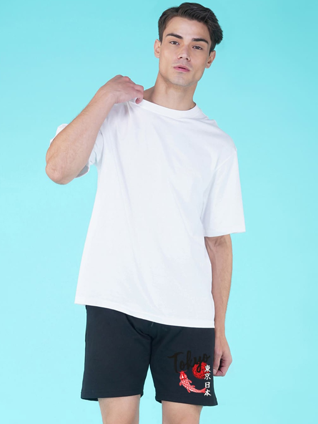 NUSYL Men Printed Sports Shorts, Black