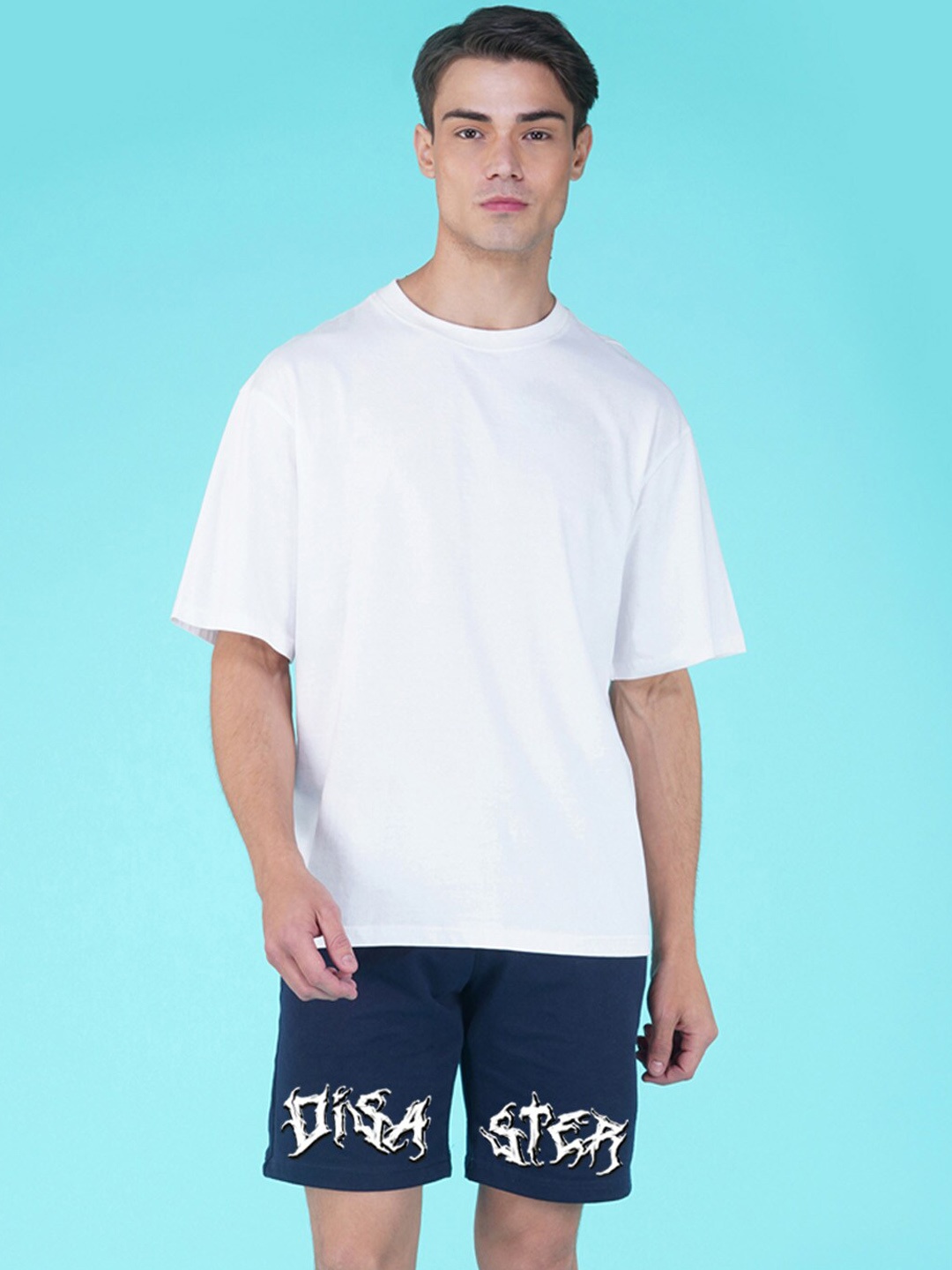 

NUSYL Men Typography Printed Sports Shorts, Navy blue