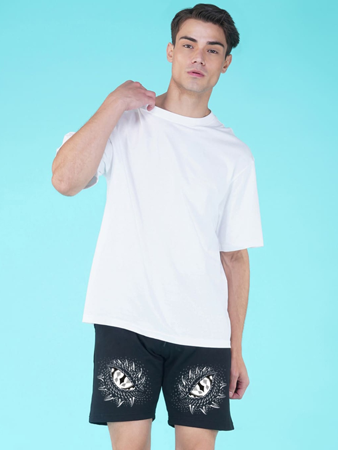 

NUSYL Men Printed Sports Shorts, Black