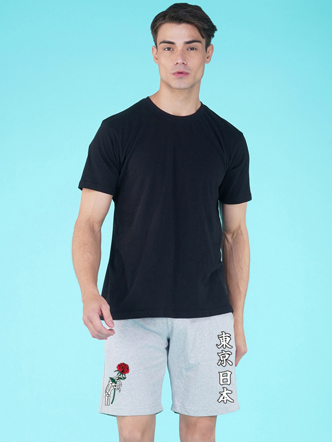 

NUSYL Men Printed Sports Shorts, Grey
