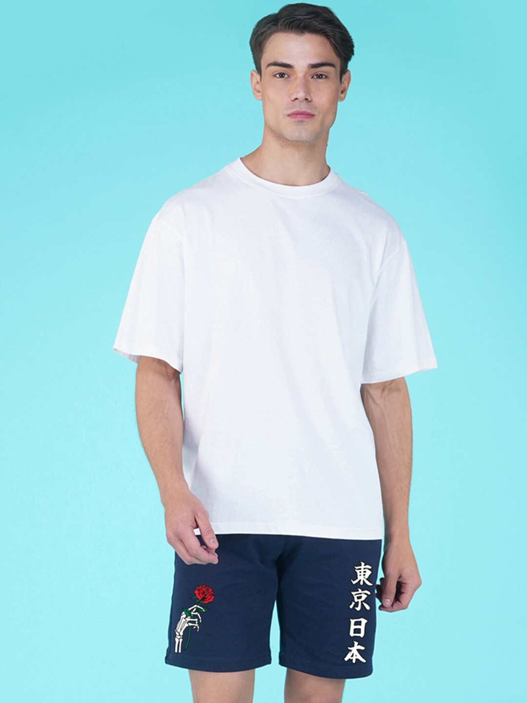 

NUSYL Men Printed Sports Shorts, Navy blue
