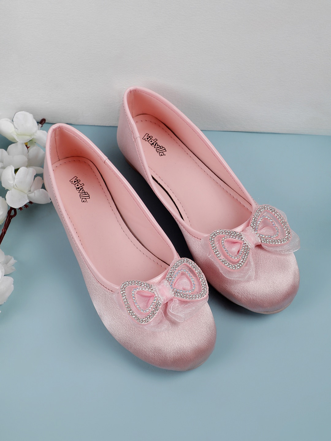 

Kids Ville Girls Bow Detailed Ballerinas, Pink
